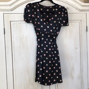 Adorable pink and cream polka dot dress